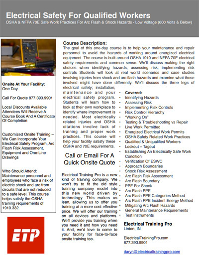Electrical Safety Qualified Course PDF
